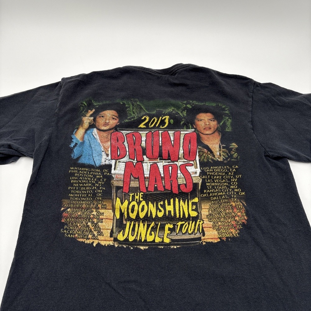 Bruno Mars The Moonshine Jungle Tour 2013 T-shirt Mens Size Medium Black - Picture 10 of 16